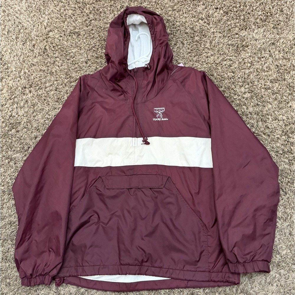Vintage C.C. Creations TEXAS A&M AGGIES Pullover Windbreaker Jacket Sz Medium